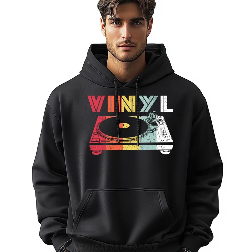 Vinyl DJ turntable record player old school music lovers Graphic Sweatshirts Polyester Fiber Funny Shirt