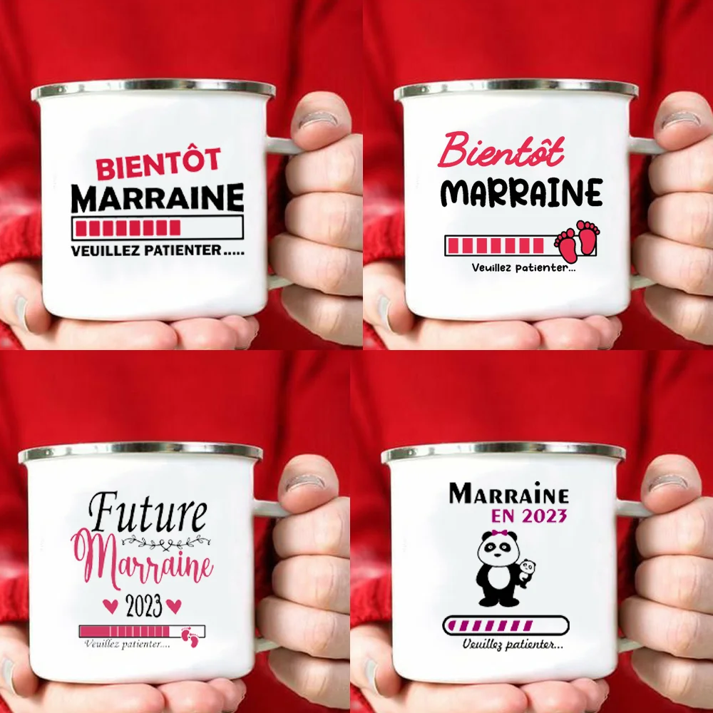 

Coming Soon Godmother Please Wait France Coffee Enamel Mug Beautiful Premium Quality Gift Juice Coffee Cup Gifts for Godmother