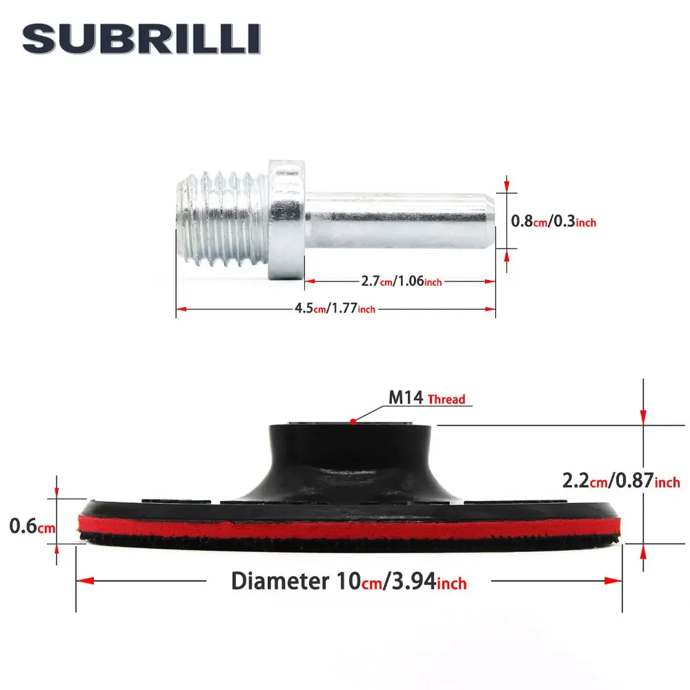 SUBRILLI-cera de 4/6 pulgadas para disco de pulido de coche, Kit de almohadillas de esponja de espuma para rueda, disco de limpieza, adaptador de taladro pulidor de coche