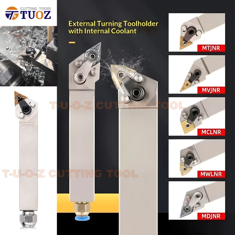 

TUOZ External Turning Tool High Precision Internal Coolant MWLNR MTJNR MVJNR MDJNR MCLNR 1616 2020 2525 Cnc Lathe Cutter Bar