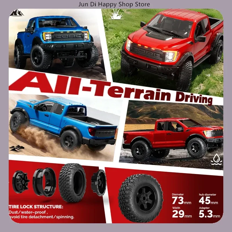 R12-01Q 1/12 Scale 4WD Rock Crawler Off-Road Pickup with 2-Speed Transmission & LED Lights RTR