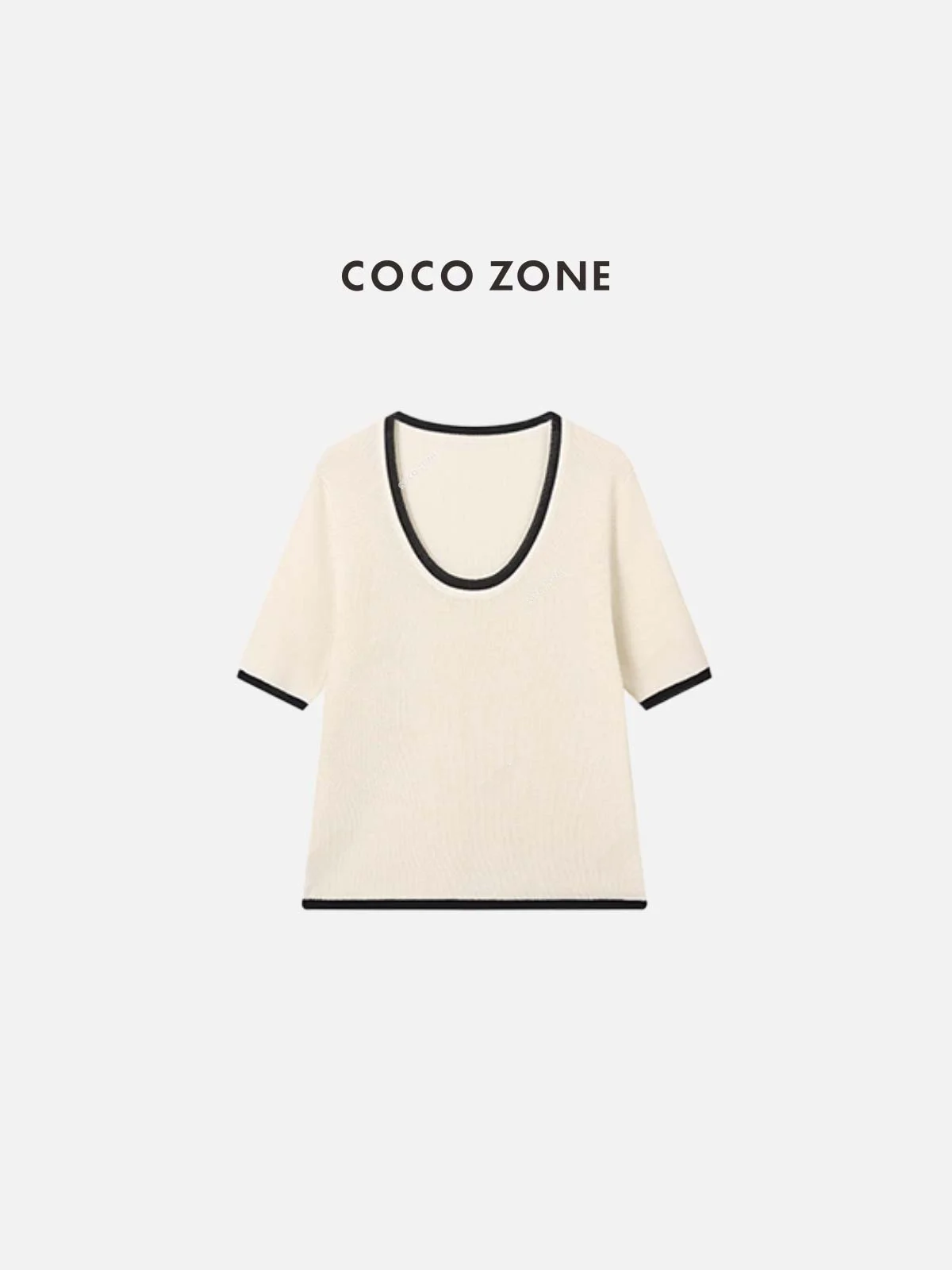 

Spring 2026 Early Knitted ort Sve T-irt Women's Bla U-Ne Pullover Top Casual Ele Color Blo Design