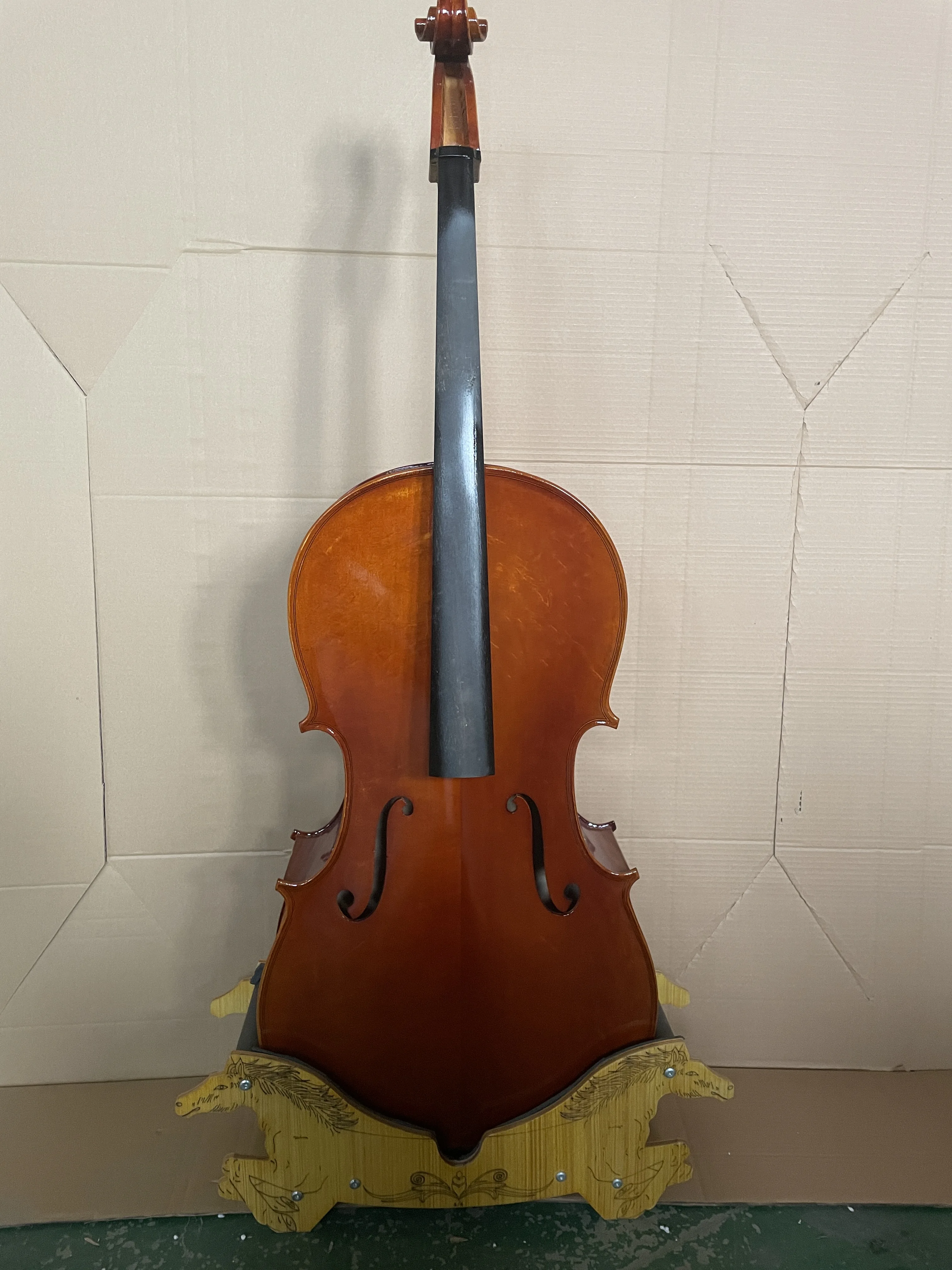 Advanced cello, handmade, tiger patterned maple wood, Stradi style, acoustic cello, 4/4 size