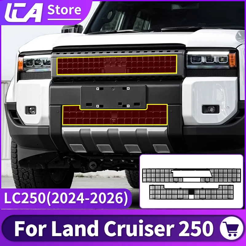 

For Toyota Land Cruiser 250 Prado LC250 2024 2025 Grille Mesh Guard Anti Insect Stone Easy Clip-On Installation Auto Accessories
