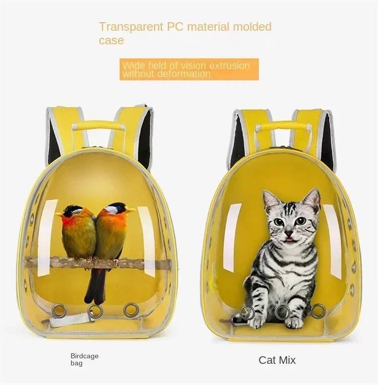 

Cat and Dog Bag Pet Parrot Bag Going Out Backpack Transparent Bird Cage Large Portable