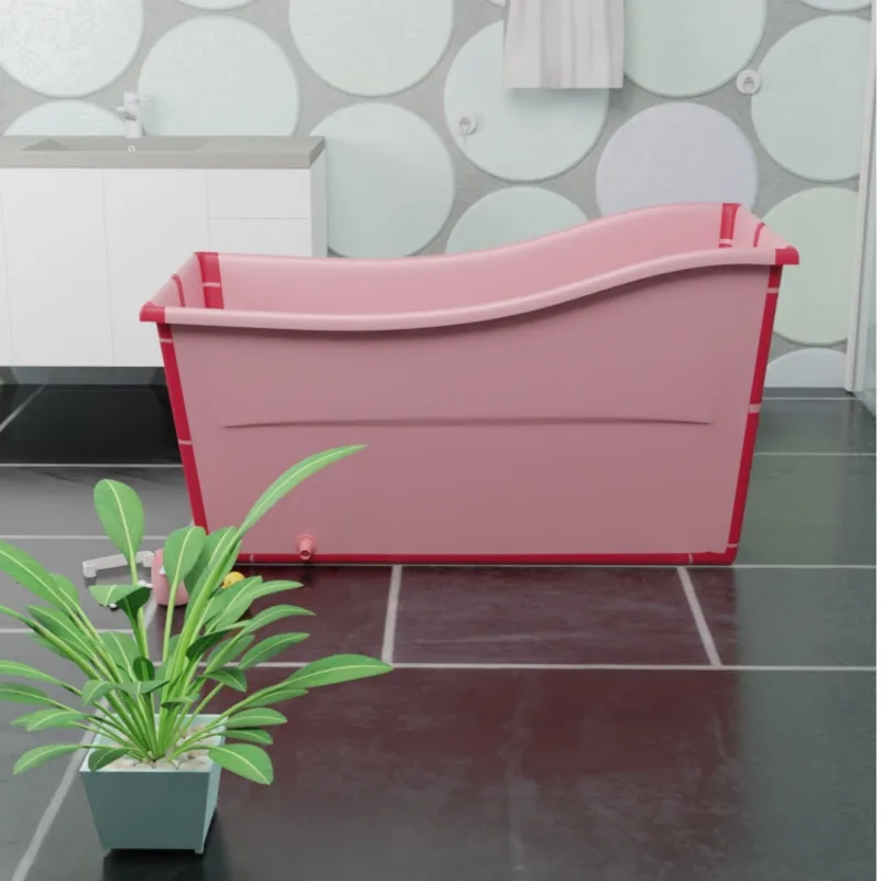 Collapsible Family Size Bathing Tub Spacious All-Ages Soak Basin Sturdy Fold-Down Bathing Solution Convenient Storage