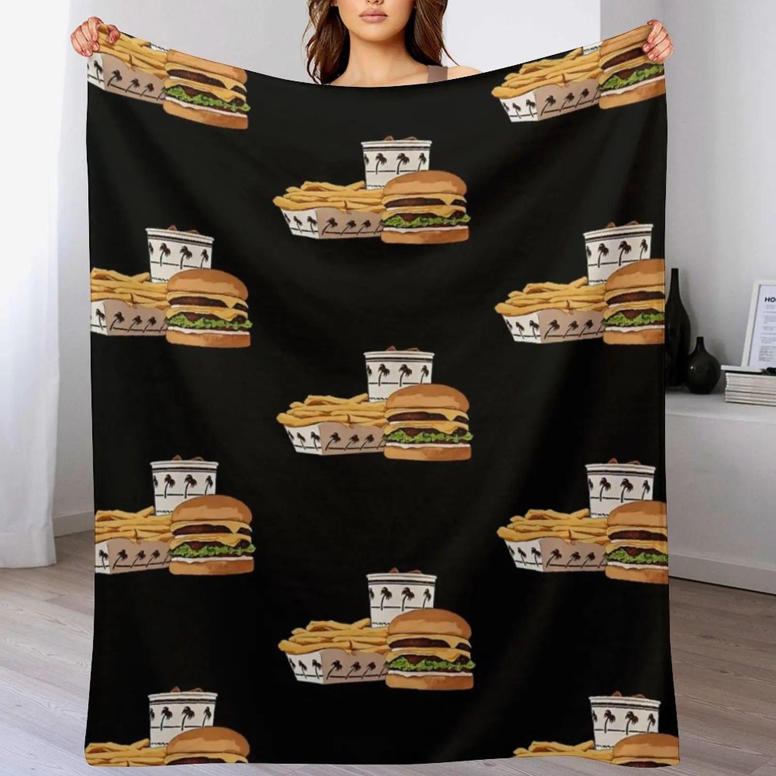 

cartoon in-n-out burger Throw Blanket christmas gifts Sofa Throw Soft Plaid Hairy Blankets