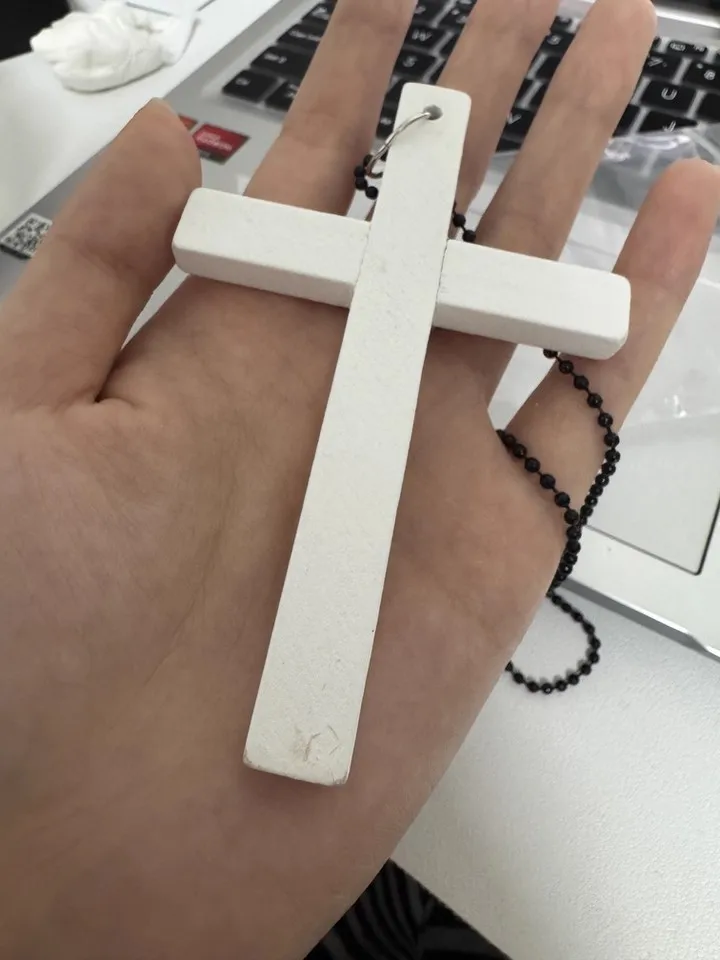 الأزياء الشرير القوطية الخشب الصليب المعلقات قلادة أبيض أسود الصليب المختنق Y2k الهيب هوب قلادة سترة سلسلة الهدايا #6