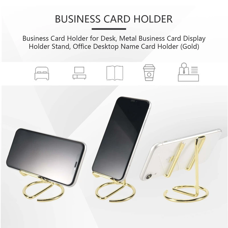 Business Card Holder For Desk, Metal Business Card Display Holder Stand, Office Desktop Name Card Holder-A69F