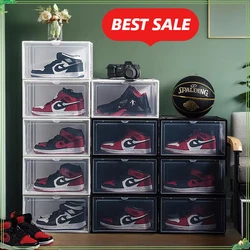 Sneaker Box Stackable Cabinet Storage Box Transparent Plastic Shoes Case Dustproof Multi-function Drawer Shoes Rack Organizers