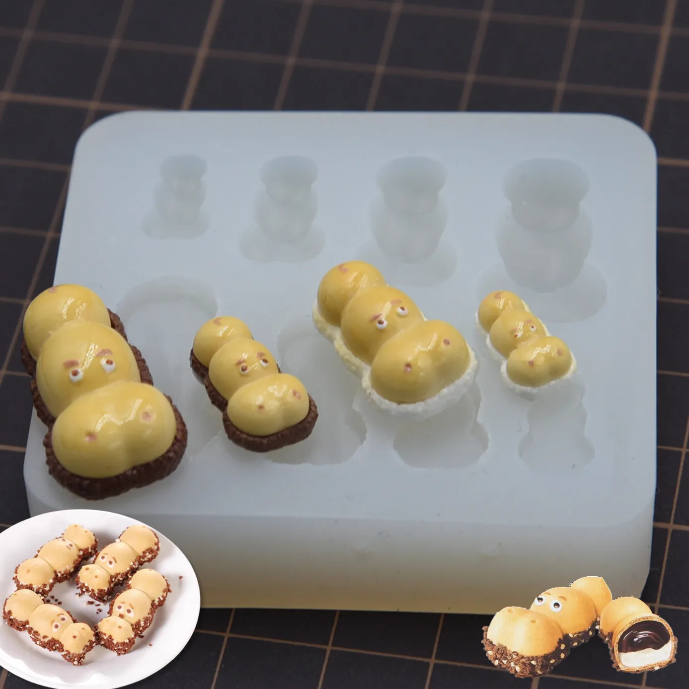 

Mini Happy Hippo Chocolate Mold Milk-Filled DIY Silicone Molds for Polymer Ceramic Clay Handicraft Plaster Stone Crafting
