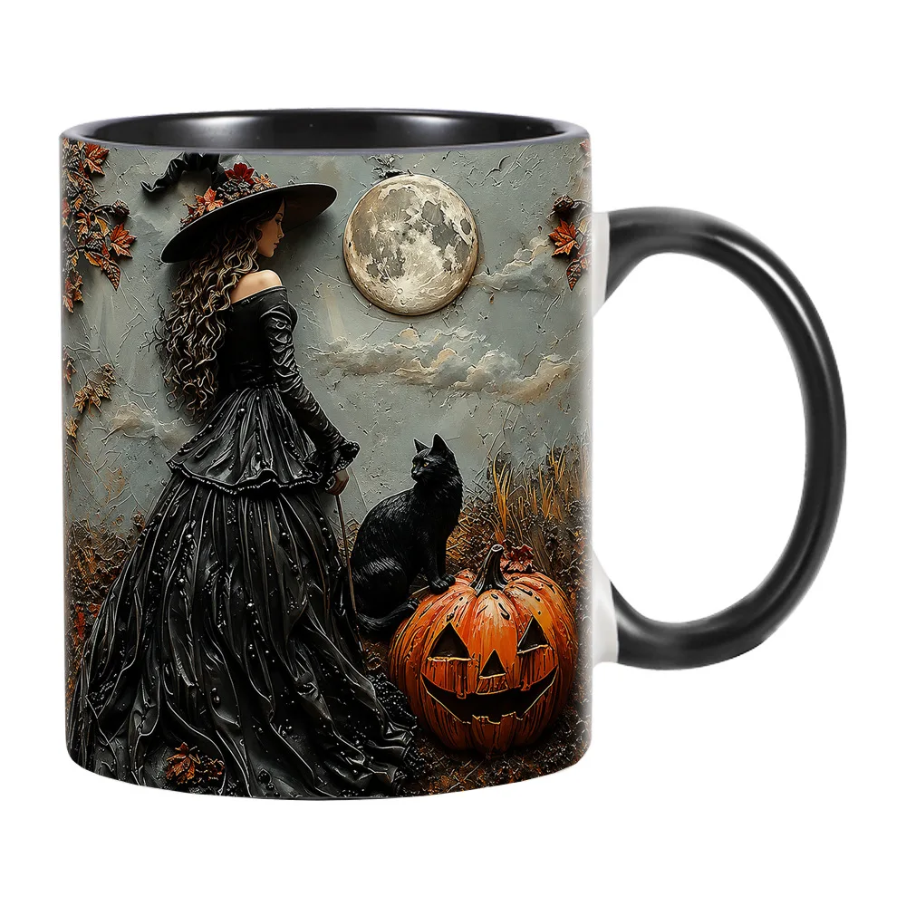 Halloween Pumpkin Wizard Ceramic Mug Coffee Tea Cup Home Holiday Drinkware Decor Gift