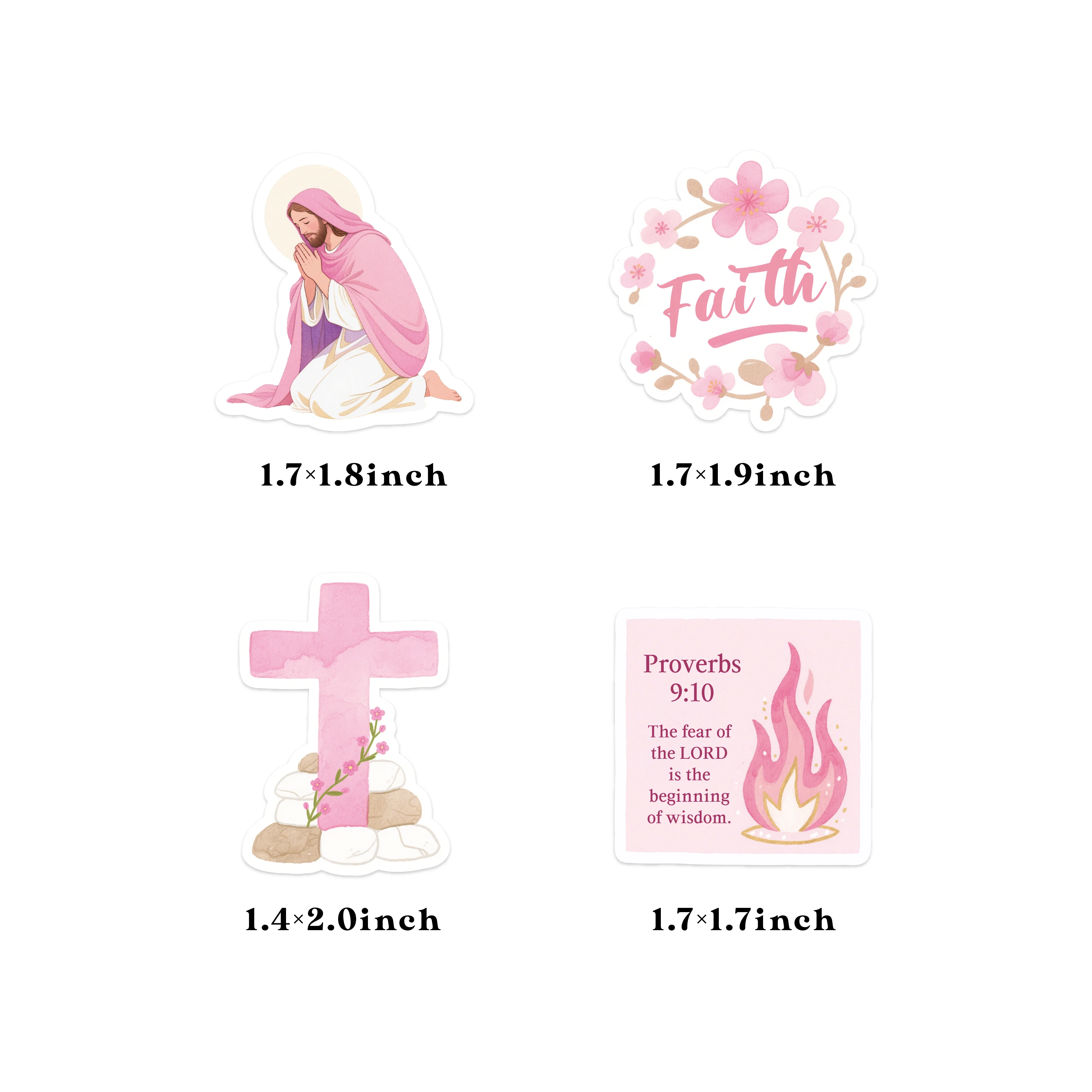 50 قطعة ملصقات الكتاب المقدس يسوع الوردي DIY بها بنفسك سجل القصاصات القرطاسية حقيبة زجاجة ماء الكمبيوتر المحمول الغيتار الديكور ملصقات الكتابة على الجدران #6