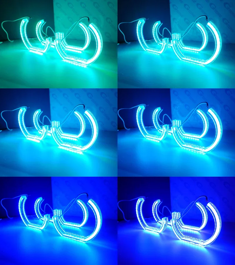 Para SEAT Leon Altea Toledo luz diurna Bluetooth aplicación cristal DTM M4 estilo multicolor RGB LED Ojos de Ángel Kit anillos de Halo