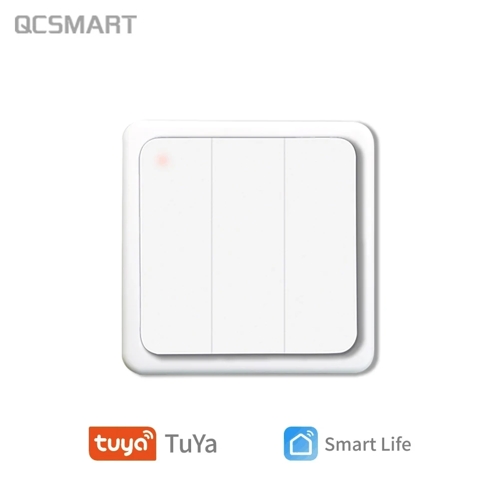 Tuya Smart Life ZigBee 3.0 Wireless 3 Gangs Portable  Wall Switch Tuya ZigBee Gateway Required Remote Control Tuya Home Device