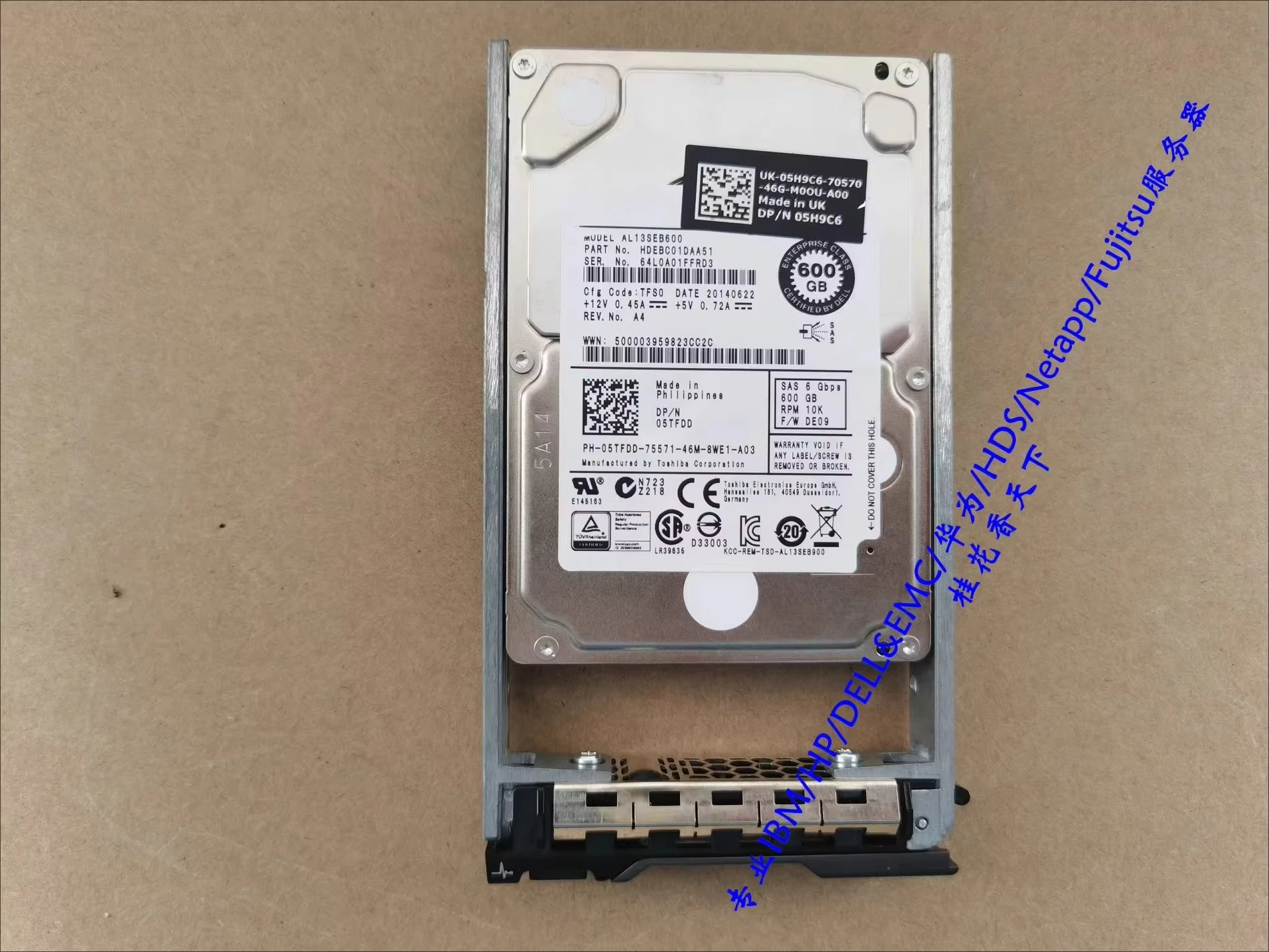 

Используется для Dell 05TFDD 600G 10K SAS 6G 2,5 дюйма, серверный жесткий диск 5TFDD
