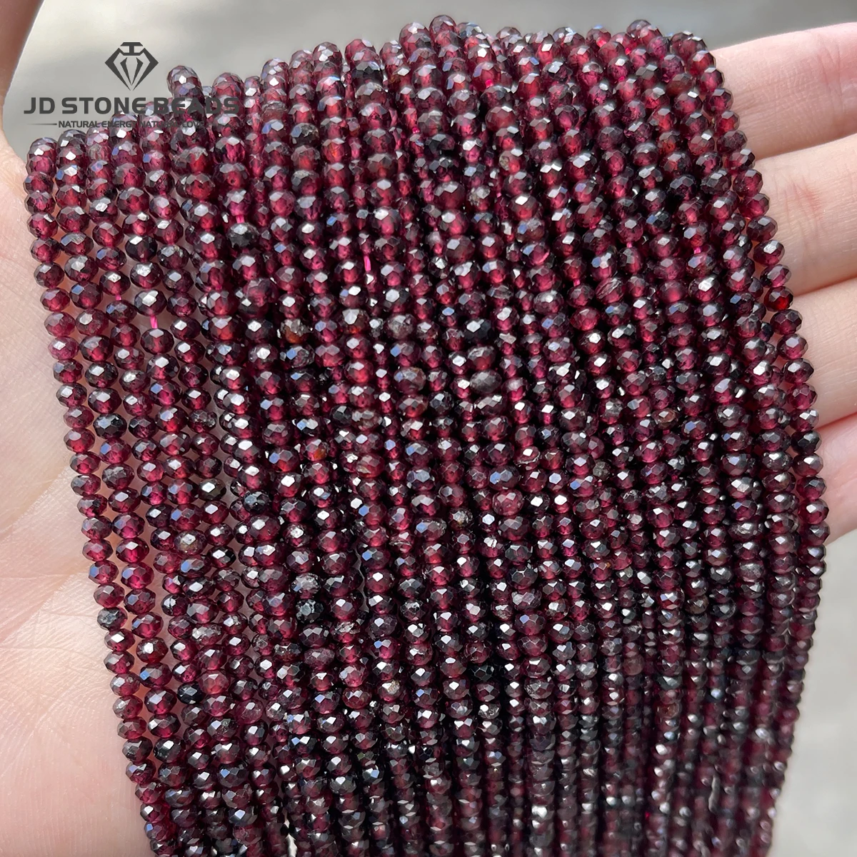 

2x3mm Natural Stone Faceted Garnet Abacus Shape Beads Loose Spacer Rondelle For Jewelry Making DIY Bracelet Necklace Accessory