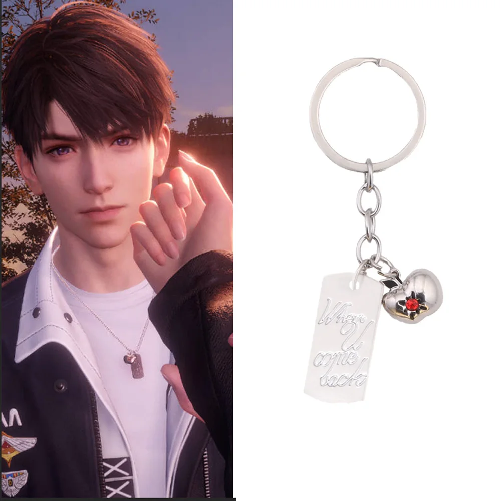Game Love and Deepspace Bag Pendant Creative Summer Day Caleb Keychain Apple Square Necklace Clavicle Charm Chain Party Gift
