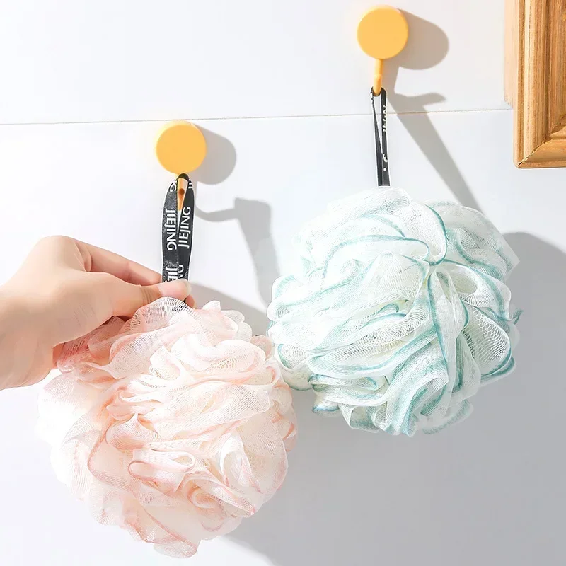 Éponge de bain en luffa pour le corps avec ULde face, boule de bain en maille, serviette de frottement, épurateur de lavage moussant, pouf de douche