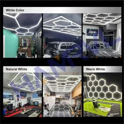 Sechseck Licht Waben licht LED Sechseck weiß warm/natürlich 3000k 4000k Garage Licht Lampe 110V-240V LED Rohr Decke Werkstatt