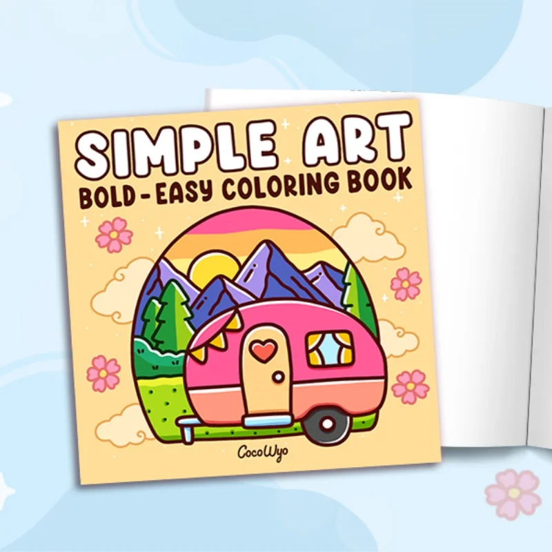 Simple Art: Coloring Book for Adults and Teens, Bold and Easy Designs for Relaxation with Minimalist Features
