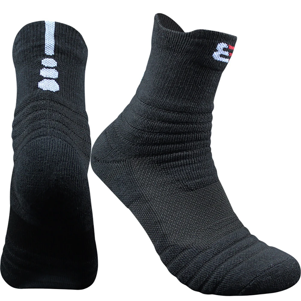 1pair Men Sports Socks Middle Tube Sock Basketball Cycling Running Hiking Tennis Sock Men\'s Size (39-45) Cotton Cyling Socks