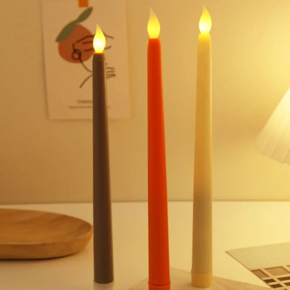 Simulation Led Candles Battery Operated with Flickering Flame Flameless Taper Candles Creative 3D Wick Candlesticks