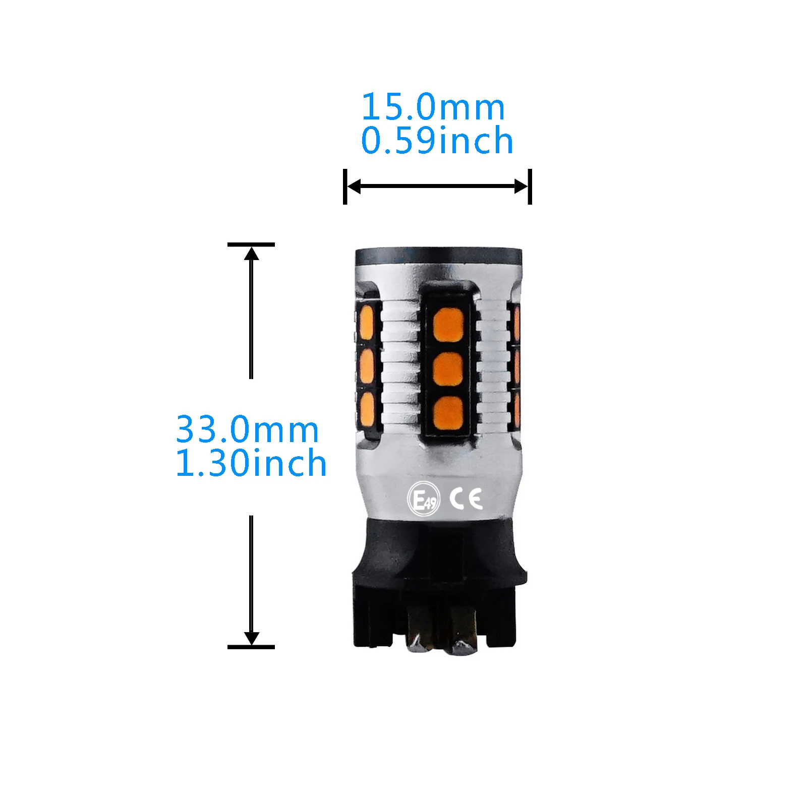 2pcs Amber PW24W PWY24W 16 SMD LED Daytime Front Side Indicator Turn Signal Light Bulbs 12V-22V view 4