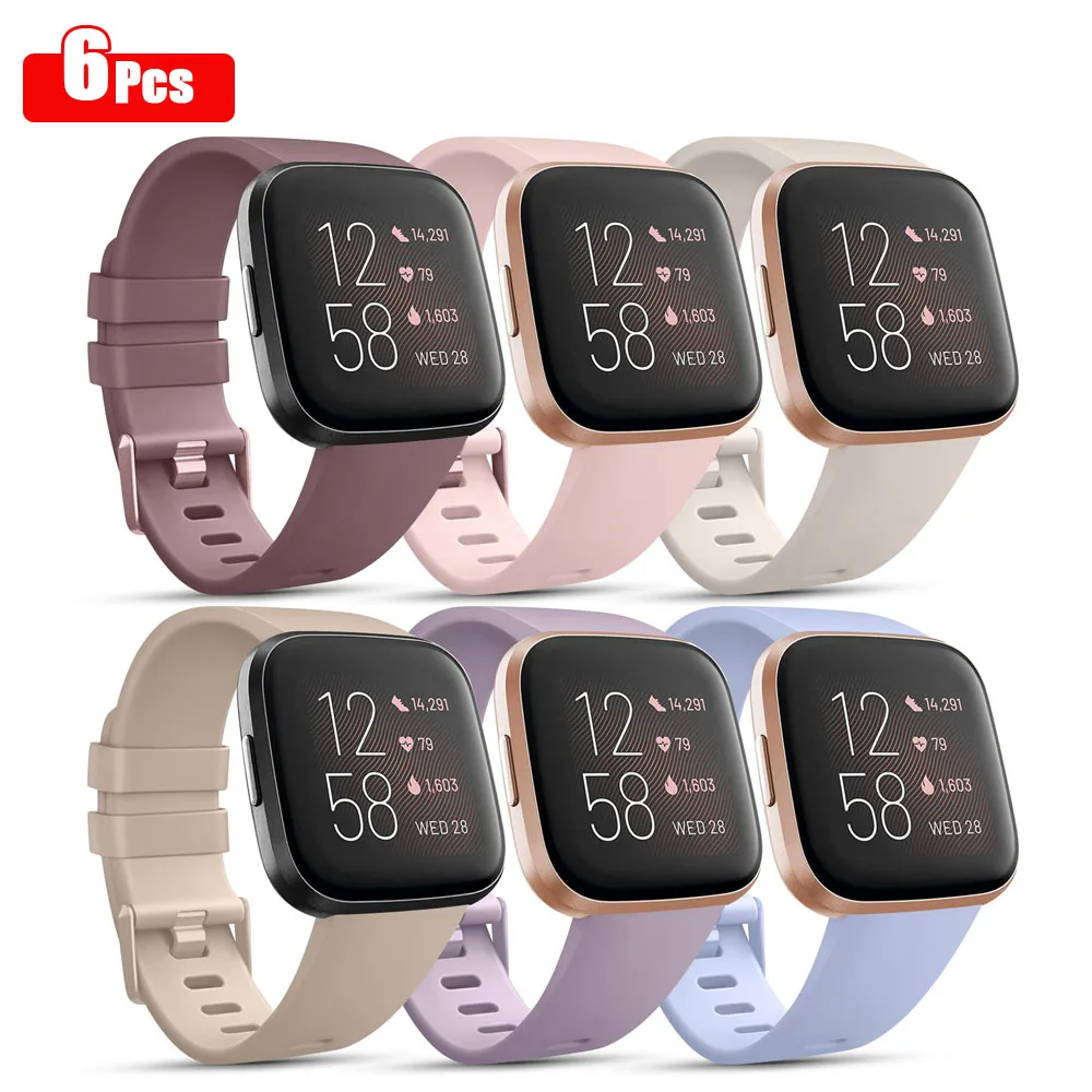 

Ремешок силиконовый для спортивных часов Fitbit Versa 1/Versa 2/Versa Lite, сменный Браслет для Fitbit Versa SE, 6 шт.