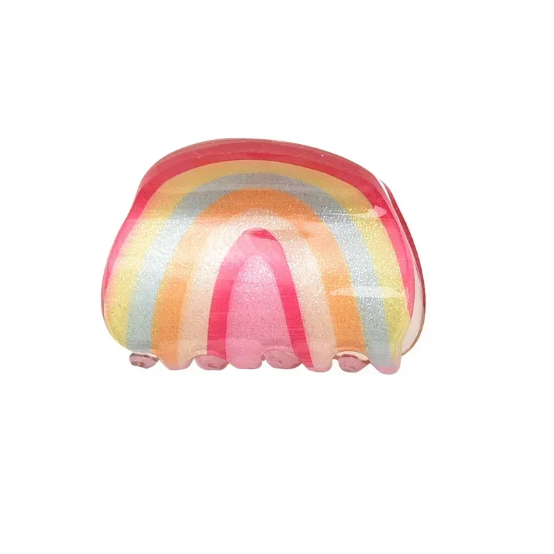 Funny Fruit Shape Hair Claw Clips Cartoon Kawaii Watermelon Rainbow Acrylic Hair Clips Children Hair Accessories