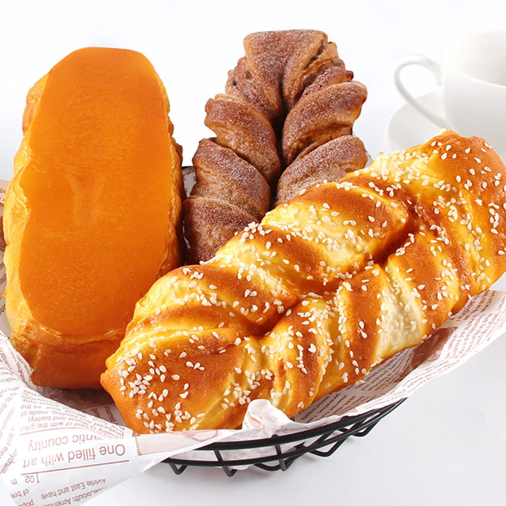 PU Fake Bread Model Simulated Loaf Simulation Realistic Food Slow Rebound Artificial Decoration Orange