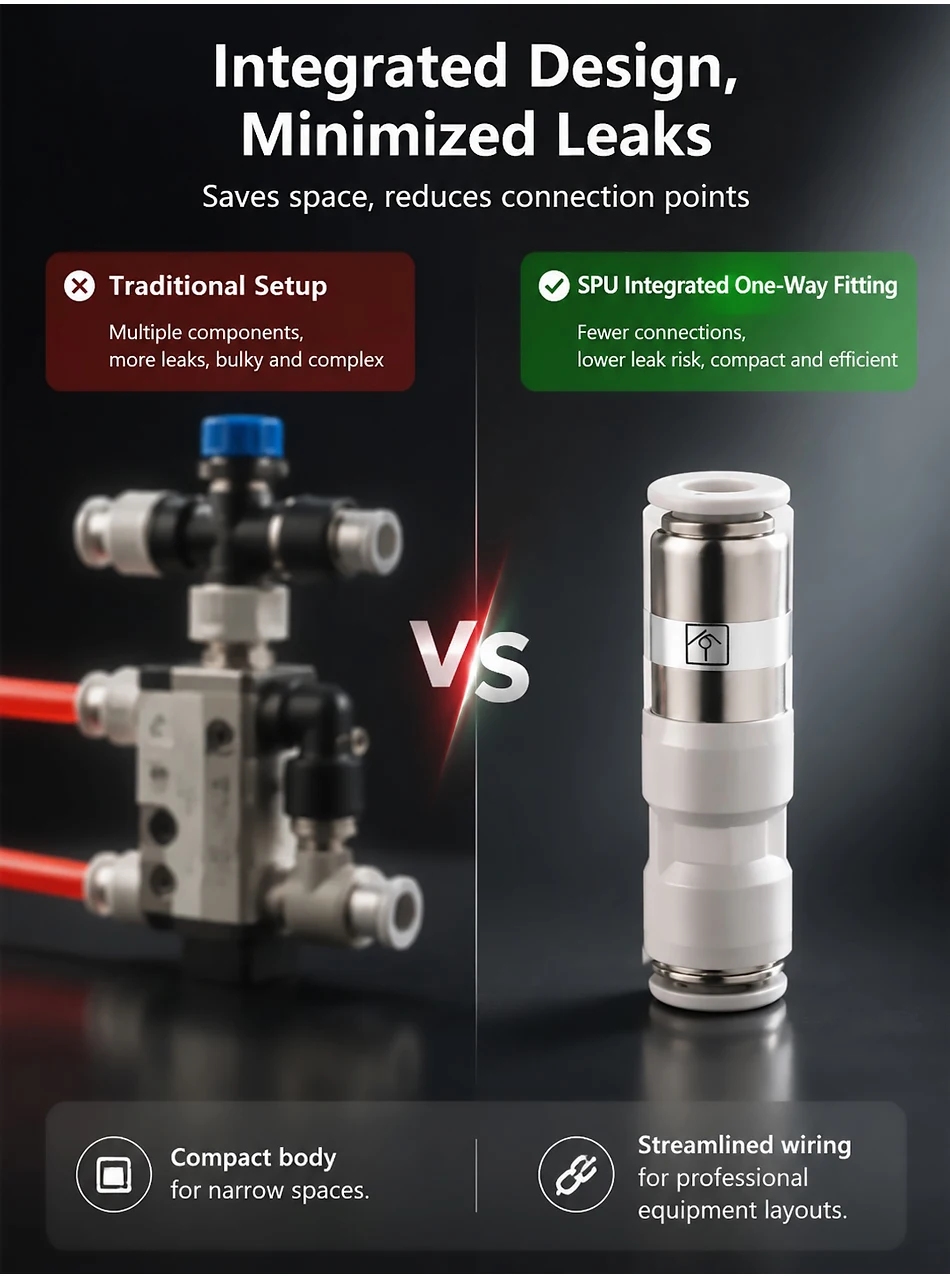 1PCS Pneumatic One-way Non Return Check Valve SPU Straight Control 4mm 6mm 8mm 10mm 12mmGas Pipe One-touch Push In Quick Connect T&I Online Store