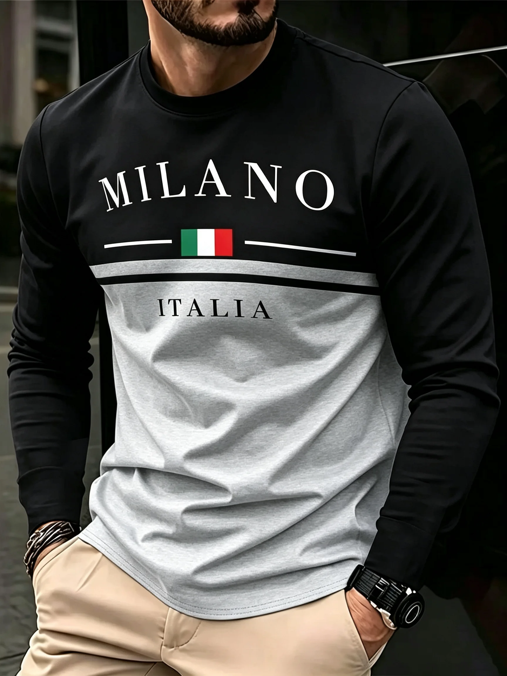 Men's Long Sleeve T-Shirt MILA - Mens Fashion Top ulasan dan harga