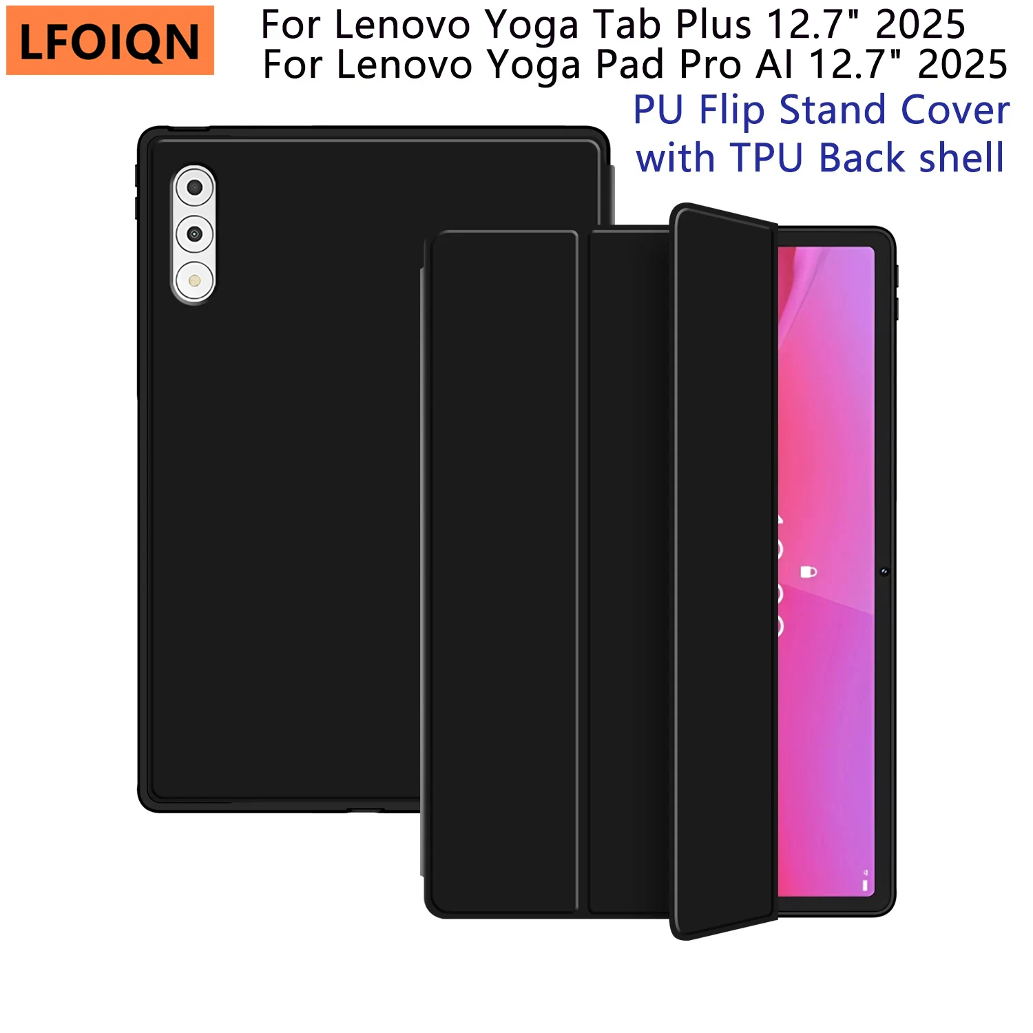 

Case For Lenovo Yoga Pad Pro AI 12.7" 2025 Tablet PU Leather Flip Stand Cover for Lenovo Yoga Tab Plus 12.7" TB-520FU 2025 funda