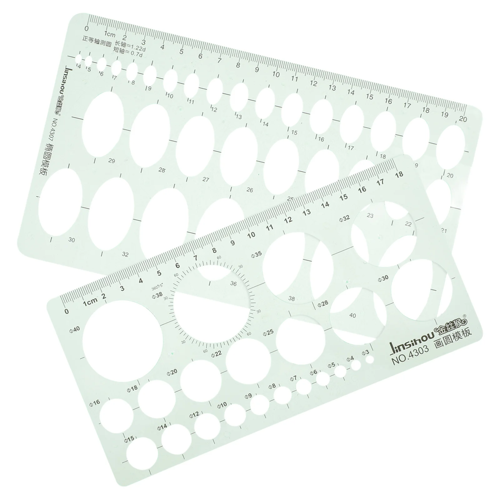 

2Pcs Circular Ruler Thickened Reusable Drawing Template for Architects Designers Engineers DIY Geometric Craft Painting