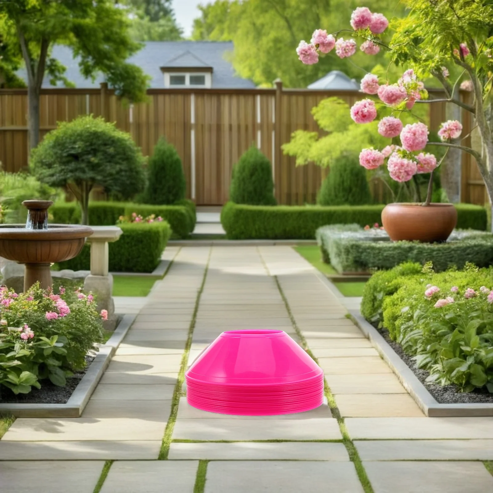 20 قطعة من مخاريط كرة القدم وكرة السلة وخفة الحركة للتدريب على اللياقة البدنية والرياضة وكرة القدم الوردية #4