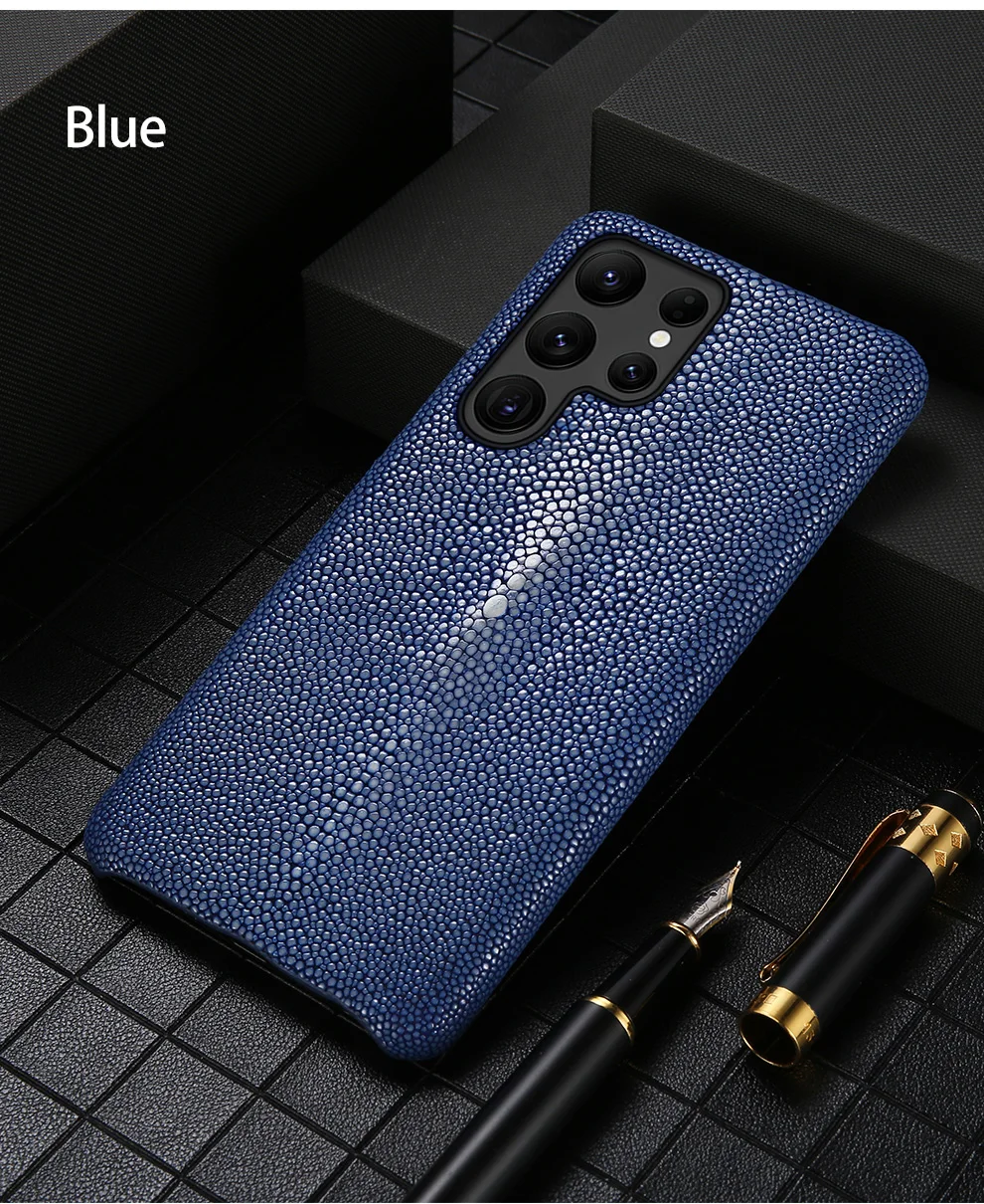 

Genuine Stingray Leather Case Samsung galaxy S25 S24 S23 S22 Ultra S21 FE S24Plus S22Plus Note 20 10 Plus A53 A54 A55 5G