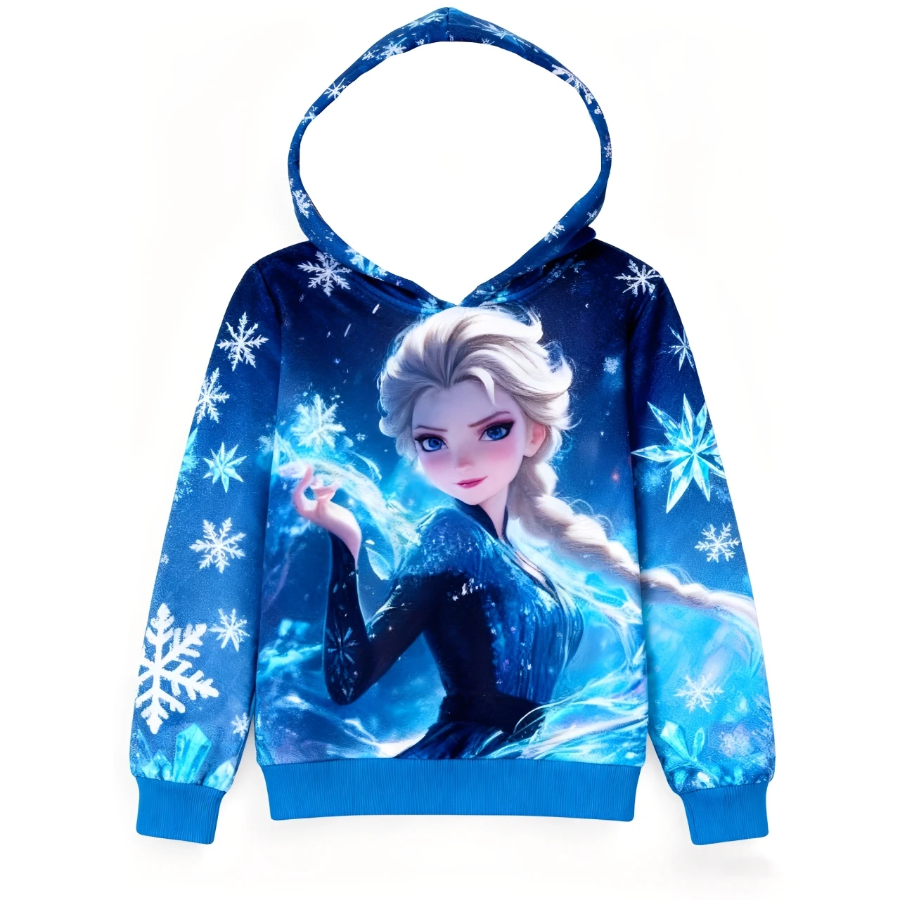 سويت شيرت Brave Elsa Anna بطبعة جرافيك، بلوفر شتوي بغطاء للرأس للفتيات، بلوزة كاجوال عصرية للاستخدام الداخلي والخارجي #4