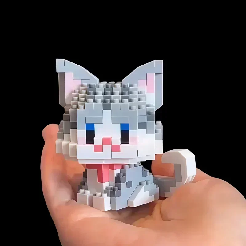 ألعاب مكعبات بناء صغيرة للقطط الأليفة - نماذج قطط رائعة متنوعة، مجموعة متنوعة من الألوان، هدية مثالية للفتيات، لعبة تعليمية"