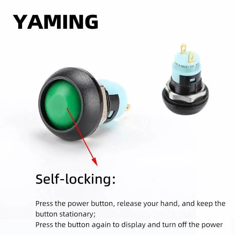 12 مللي متر مفتاح بـزر دفع صغير الذاتي قفل ثابت الإغلاق كبير الكرة رئيس مقاوم للماء جرس الباب التحكم في الوصول