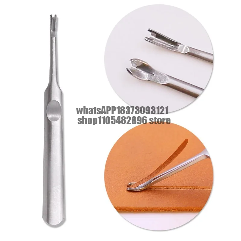 Grooving Knife Handmade Stainless Steel Simple Leather Grooving Device Edging Device Leather Trimming Edging Tool