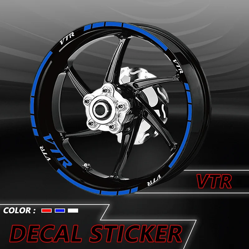 High Quality Motorcycle For VTR vtr V-TR Reflective Wheel Stickers Suit Film Stripe Tire Decorative Sticke Decals Set