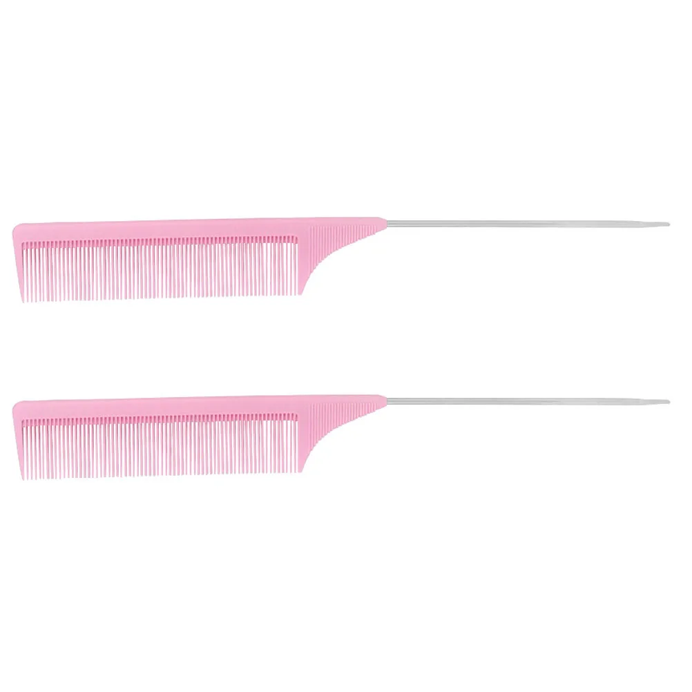 

2 шт., расческа для хвоста, парикмахерская, из нержавеющей стали, легкий, безопасный материал, стрижка волос, парикмахерская, щур, хвост, расчески для дразнятия