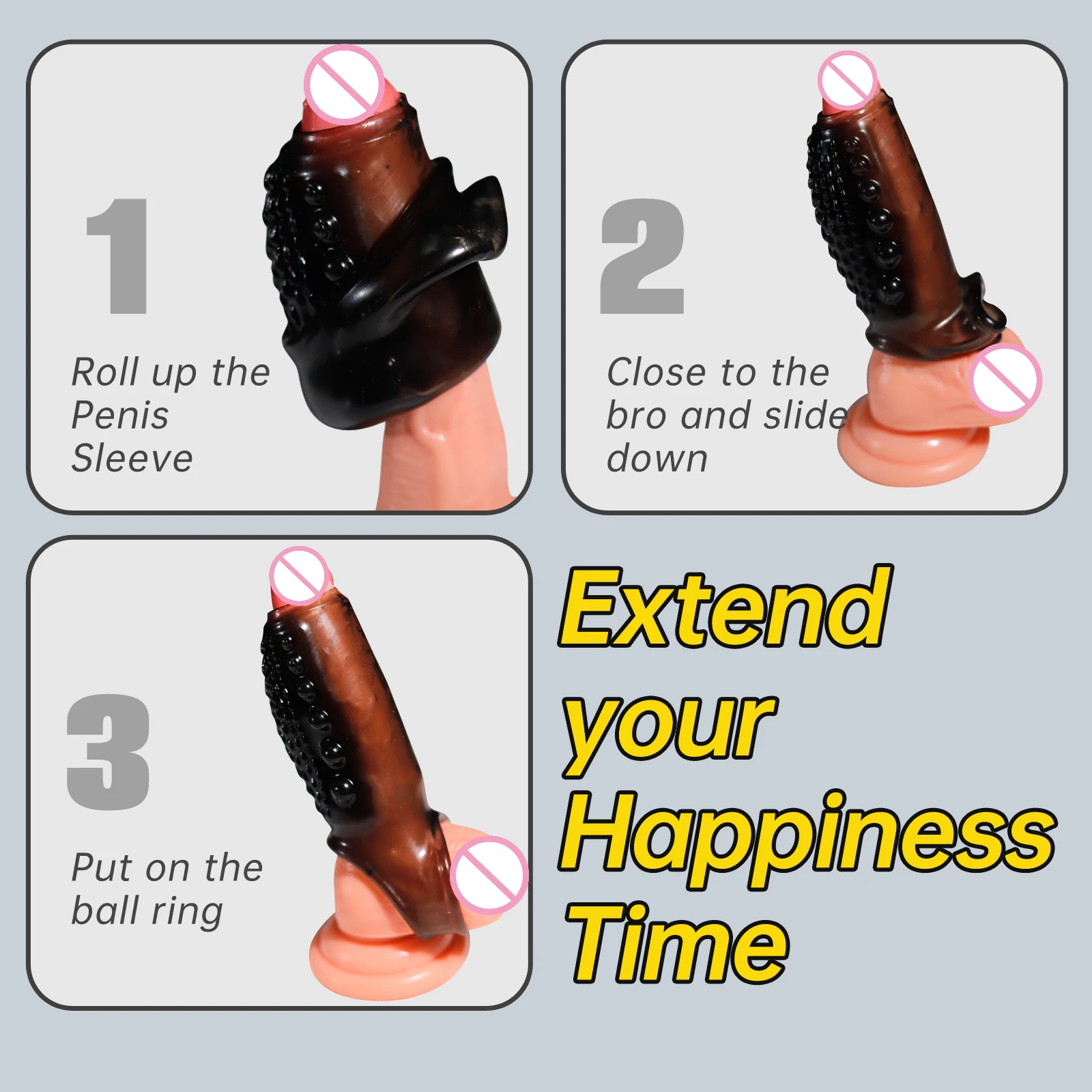 Silicone Penis Enlargement Sleeve Hollow Penis Extender Semen Cock Ring Locking Delay Sleeve Sex Toys For Men Adult Toy Sex Shop