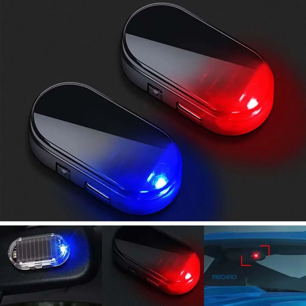

Solar Powered Car Fake Security Light Anti-theft Simulated Dummy Alarm Anti Theft Caution Lamp Wireless Warning Simulated