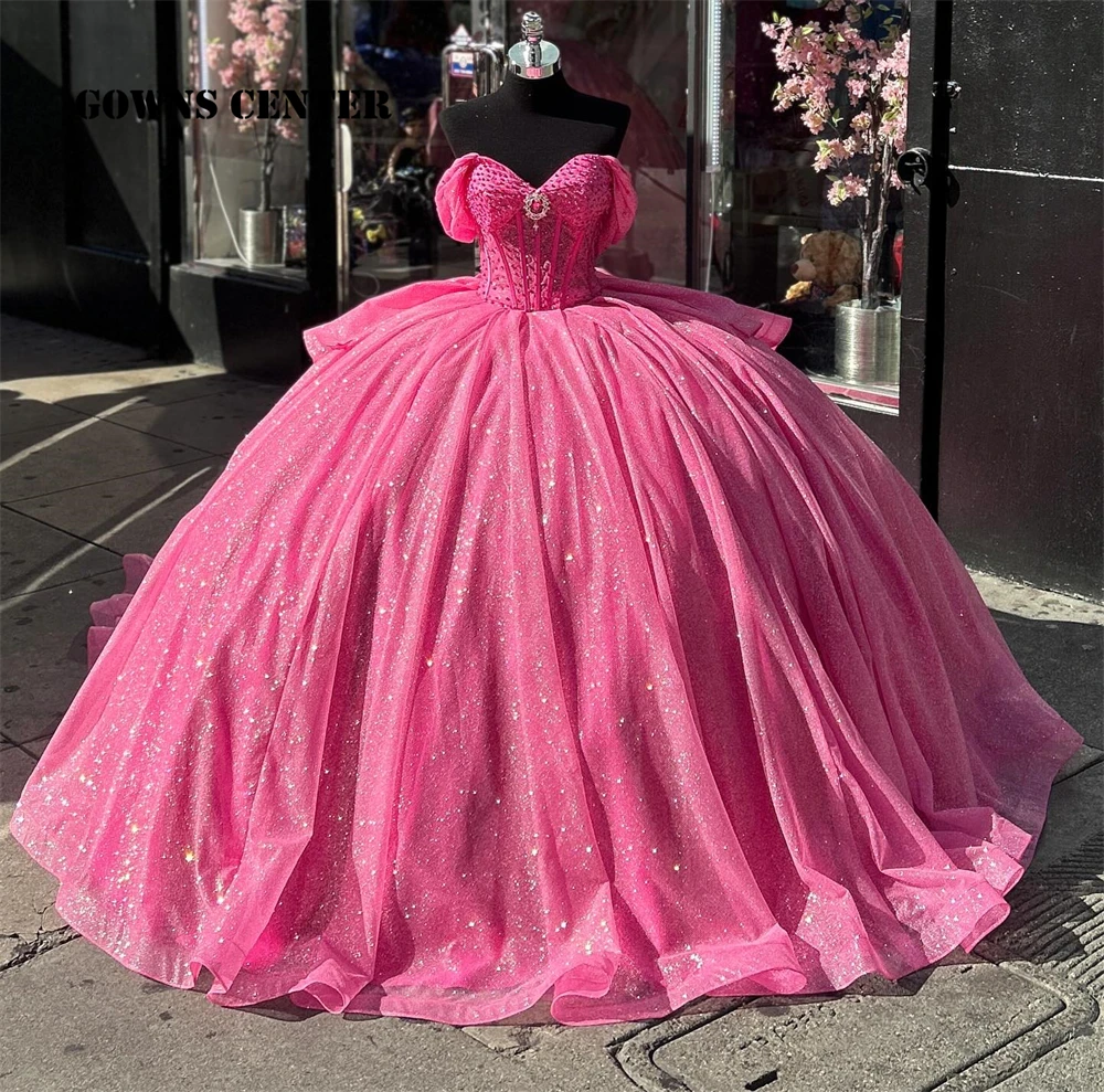 Robe de RhKendning rose cristal, robe de Quinceanera Sweet 16, robe de princesse à lacets, Off The Initiated Mexica, 15 ans