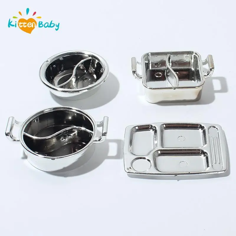 1:12 Dollhouse Miniature Metal Mini Pot Soup Pot  Hot pot Doll House Kitchen Furnitures Cookware Pans Food Toys Decoration