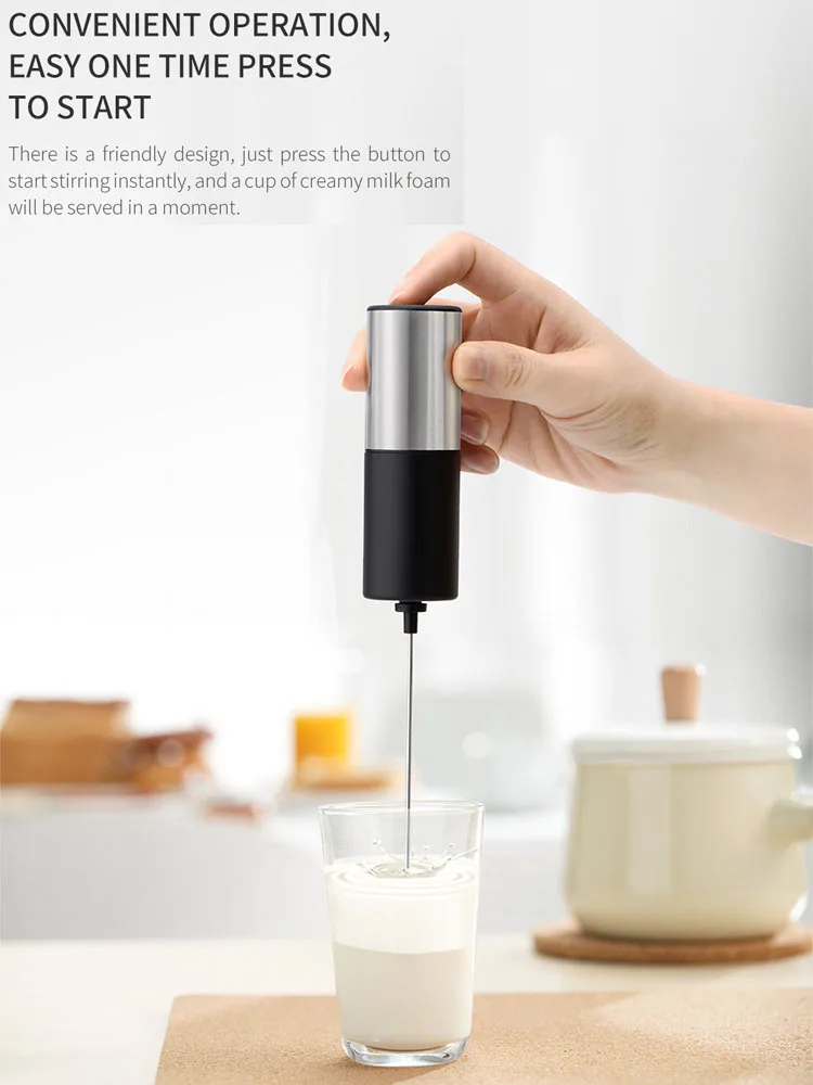 Portable Rechargeable Electric Milk Frother Foam Maker Handheld Foamer High Speeds Drink Mixer Frothing Wand for Coffee Dropship