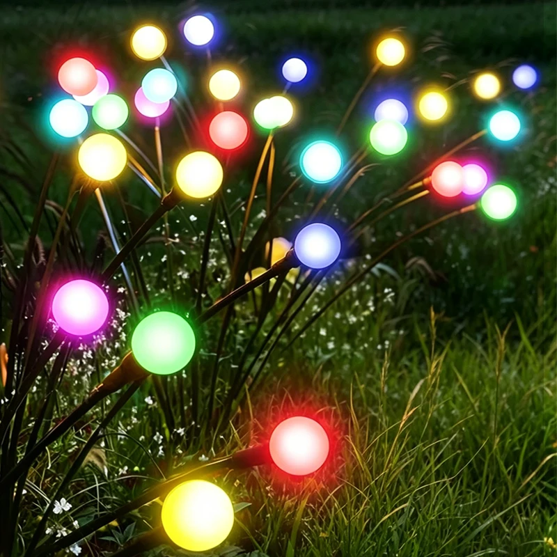 Outdoor Garden Decor Solar Lamp Waterproof Firefly-Style Sway Lights Dancing with The Wind for Patio Path Balcony