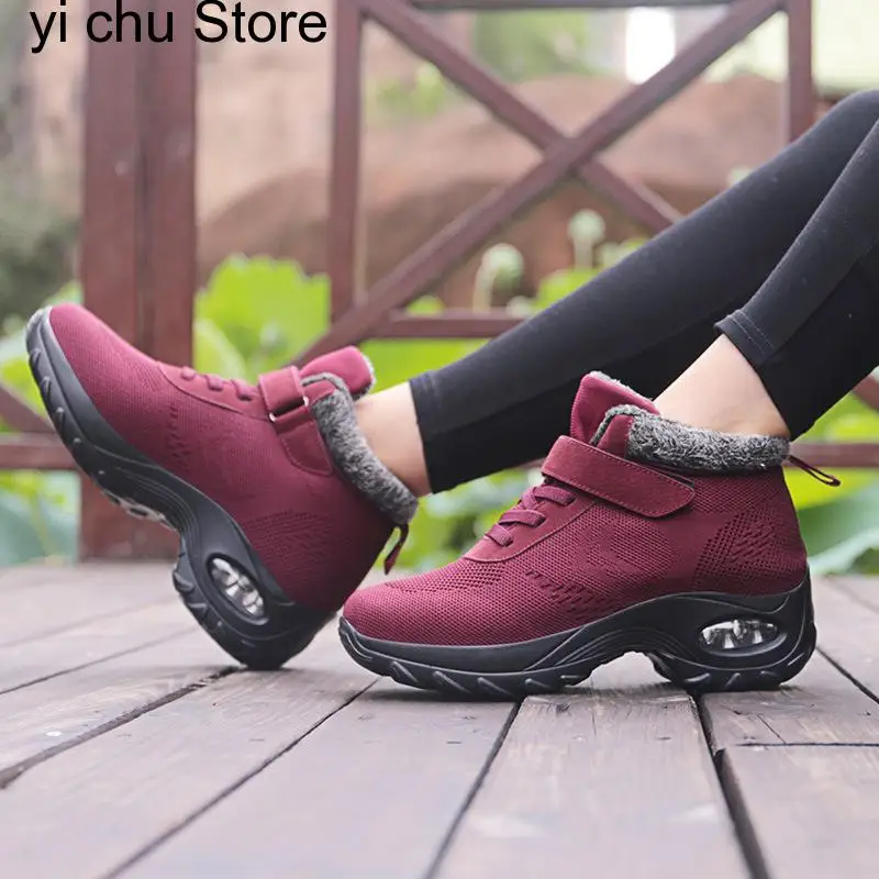 

New Brand Woman Winter Snow Boots Breathable Sneakers Super Warm Women Boots Outdoor Walk Boots Shoes Size 35-42